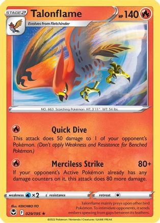 Talonflame (29) Reverse Holofoil - Silver Tempest