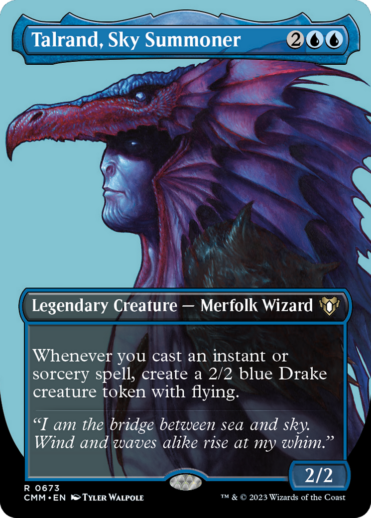 Talrand, Sky Summoner (Borderless) (673) - Commander Masters