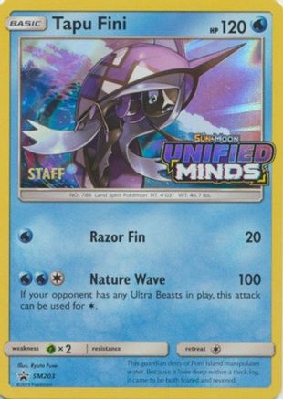 Tapu Fini (Prerelease) [Staff] (SM203) Holofoil - Black Star Promos