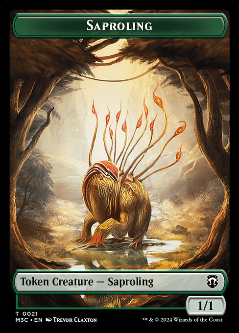 Tarmogoyf // Saproling (22/21) Ripple Foil - Commander: Modern Horizons 3 Tokens