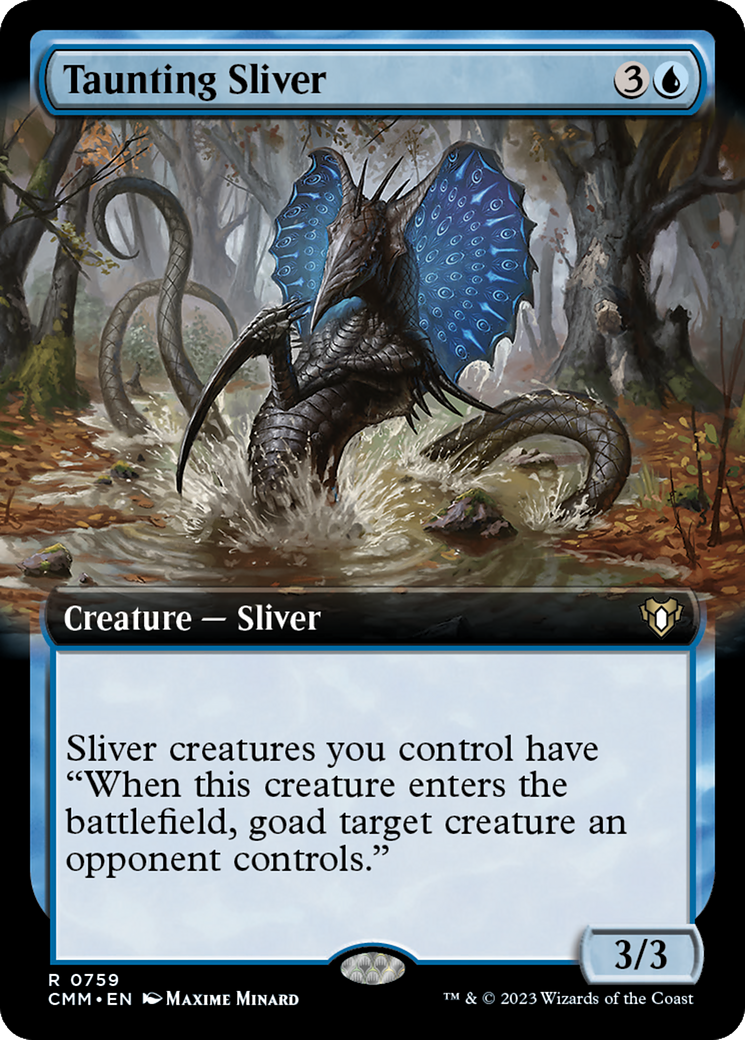 Taunting Sliver (Extended Art) (759) Foil - Commander Masters