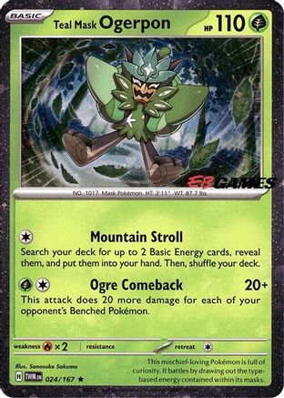 Teal Mask Ogerpon (Cosmos Holo) (EB Games Exclusive) (24) Holofoil - Miscellaneous Cards & Products