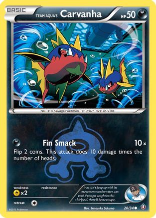 Team Aqua's Carvanha (20) Reverse Holofoil - Double Crisis