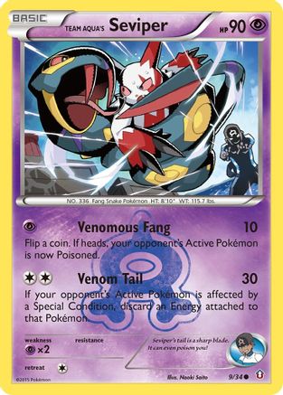 Team Aqua's Seviper (9) Reverse Holofoil - Double Crisis