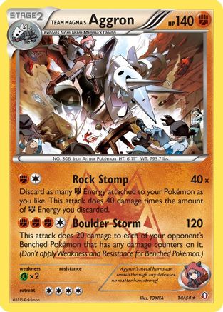 Team Magma's Aggron (14) Holofoil - Double Crisis