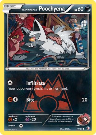 Team Magma's Poochyena (17) Reverse Holofoil - Double Crisis