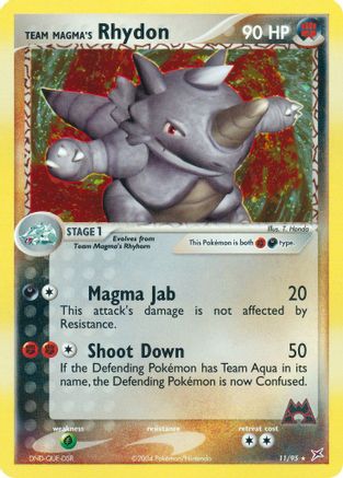 Team Magma's Rhydon (11) Holofoil - Team Magma vs Team Aqua