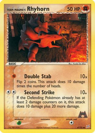 Team Magma's Rhyhorn (67) Reverse Holofoil - Team Magma vs Team Aqua