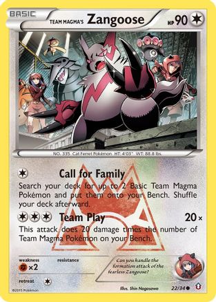 Team Magma's Zangoose (22) - Double Crisis