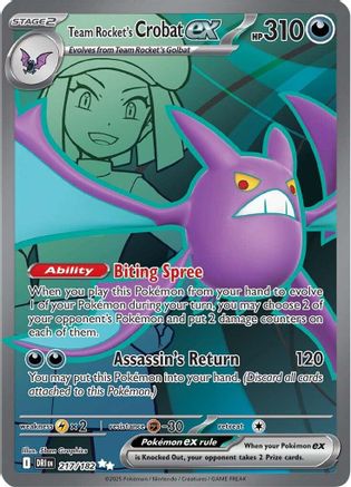 Team Rocket's Crobat ex (Full Art) (217) Holofoil - Destined Rivals