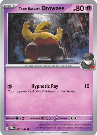 Team Rocket's Drowzee (79) Reverse Holofoil - Destined Rivals