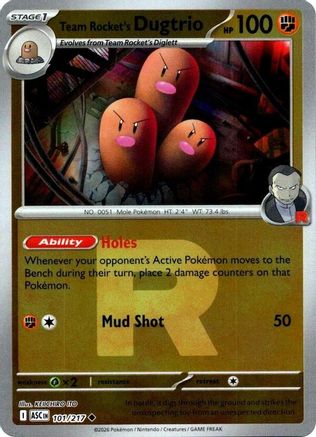 Team Rocket's Dugtrio (Team Rocket) (101) Reverse Holofoil - Ascended Heroes