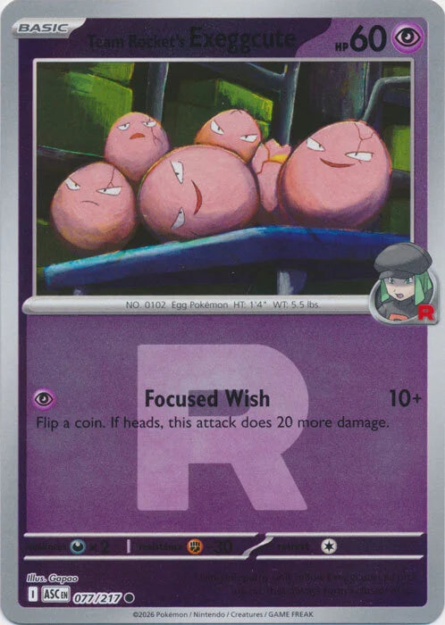 Team Rocket's exeggcute (Team Rocket) (77) Reverse Holofoil - Ascended Heroes