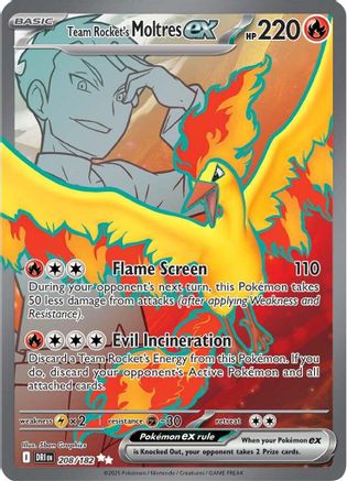 Team Rocket's Moltres ex (Full Art) (208) Holofoil - Destined Rivals