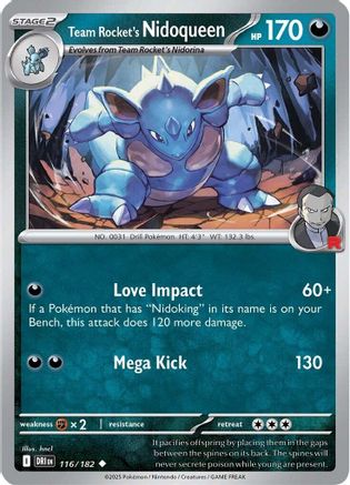 Team Rocket's Nidoqueen (116) Reverse Holofoil - Destined Rivals