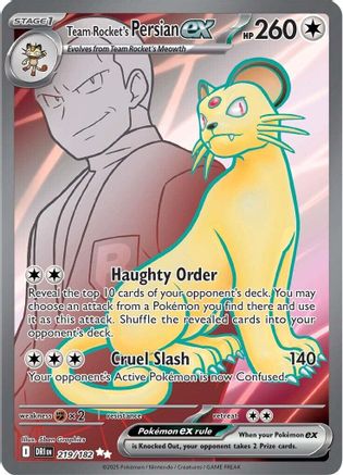 Team Rocket's Persian ex (Full Art) (219) Holofoil - Destined Rivals