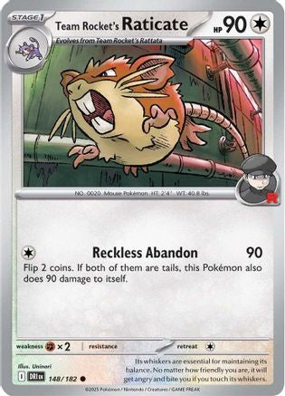 Team Rocket's Raticate (148) Reverse Holofoil - Destined Rivals