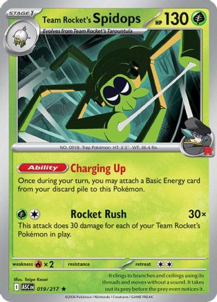 Team Rocket's Spidops (19) Holofoil - Ascended Heroes