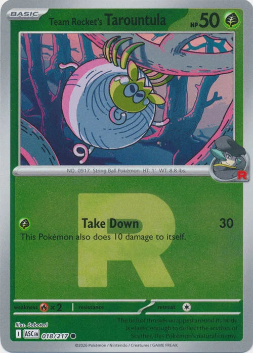 Team Rocket's Tarountula (Team Rocket) (18) Reverse Holofoil - Ascended Heroes