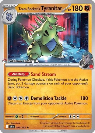 Team Rocket's Tyranitar (Pokémon Center Exclusive) (96) - Miscellaneous Cards & Products