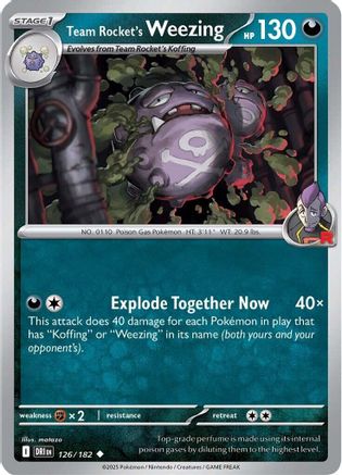 Team Rocket's Weezing (126) Reverse Holofoil - Destined Rivals
