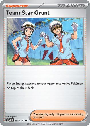 Team Star Grunt (195) Reverse Holofoil - Obsidian Flames