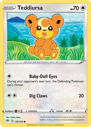Teddiursa (138) Reverse Holofoil - Darkness Ablaze