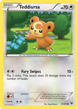 Teddiursa (75) Reverse Holofoil - Plasma Blast