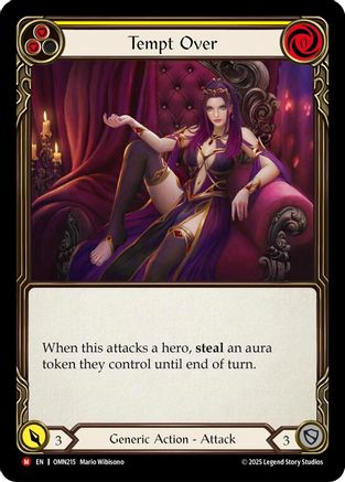 Tempt Over (Yellow) (OMN215) Rainbow Foil - Omens of the Third Age