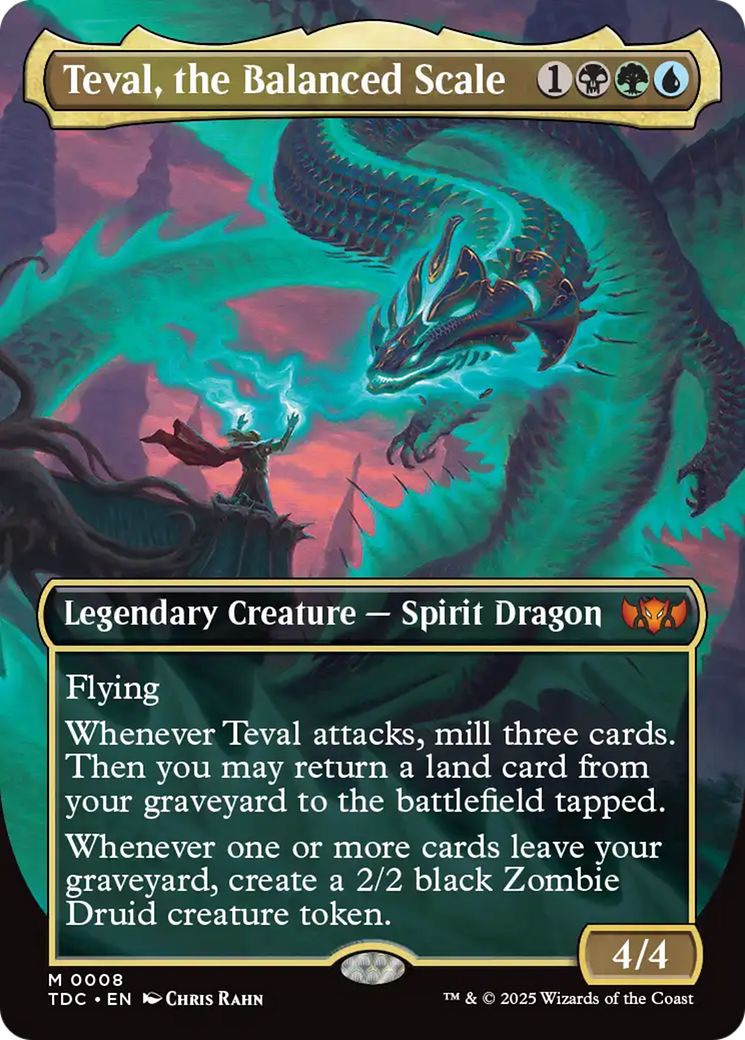 Teval, the Balanced Scale (Borderless) (008) Foil - Commander: Tarkir: Dragonstorm