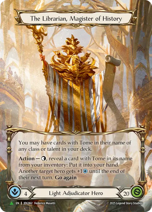 The Librarian, Magister of History (JDG062) Cold Foil - Flesh and Blood: Promo Cards