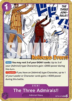 The Three Admirals!! (OP16-076) Release Event Cards