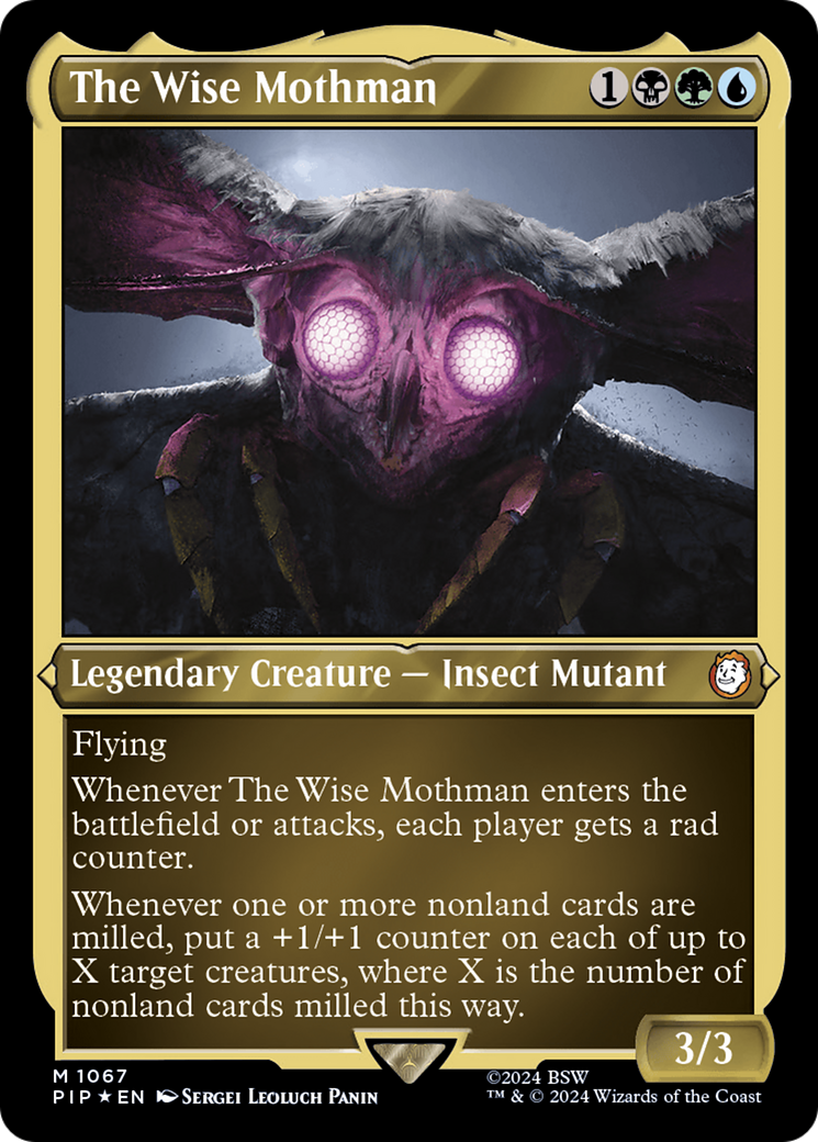 The Wise Mothman (Display Commander) (1067) Etched Foil - Fallout