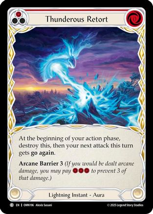 Thunderous Retort (Red) (OMN196) Rainbow Foil - Omens of the Third Age