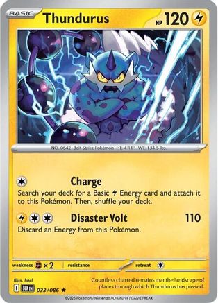 Thundurus (33) Reverse Holofoil - Black Bolt