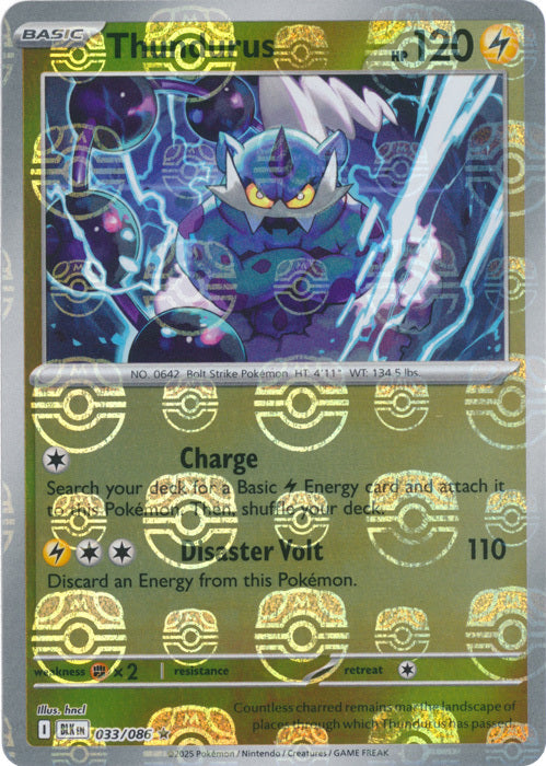 Thundurus (Master Ball Pattern) (33) Reverse Holofoil - Black Bolt