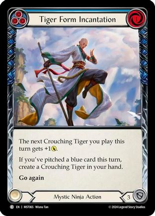 Tiger Form Incantation (Blue) (MST065) Rainbow Foil - Part the Mistveil