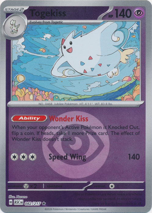Togekiss (Energy Symbol Pattern) (82) Reverse Holofoil - Ascended Heroes