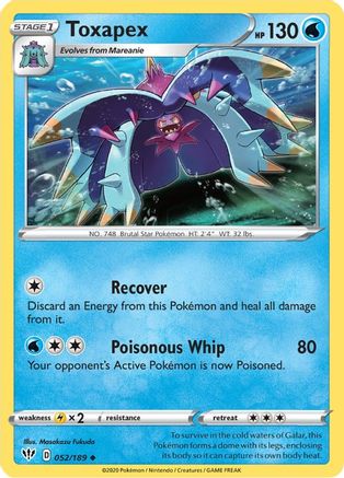 Toxapex (52) Reverse Holofoil - Darkness Ablaze