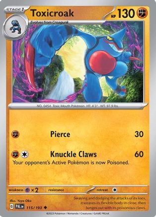 Toxicroak (115) Reverse Holofoil - Paldea Evolved