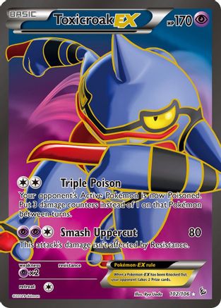 Toxicroak EX (Full Art) (102) Holofoil - Flashfire