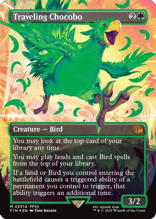 Traveling Chocobo (Borderless) (Neon Ink Green) (511D) - FINAL FANTASY