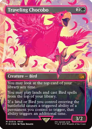 Traveling Chocobo (Borderless) (Neon Ink Pink) (511B) - FINAL FANTASY