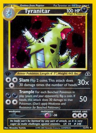 Tyranitar (12) (1st Edition) Holofoil - Neo Discovery