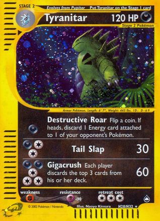 Tyranitar (H28) Holofoil - Aquapolis