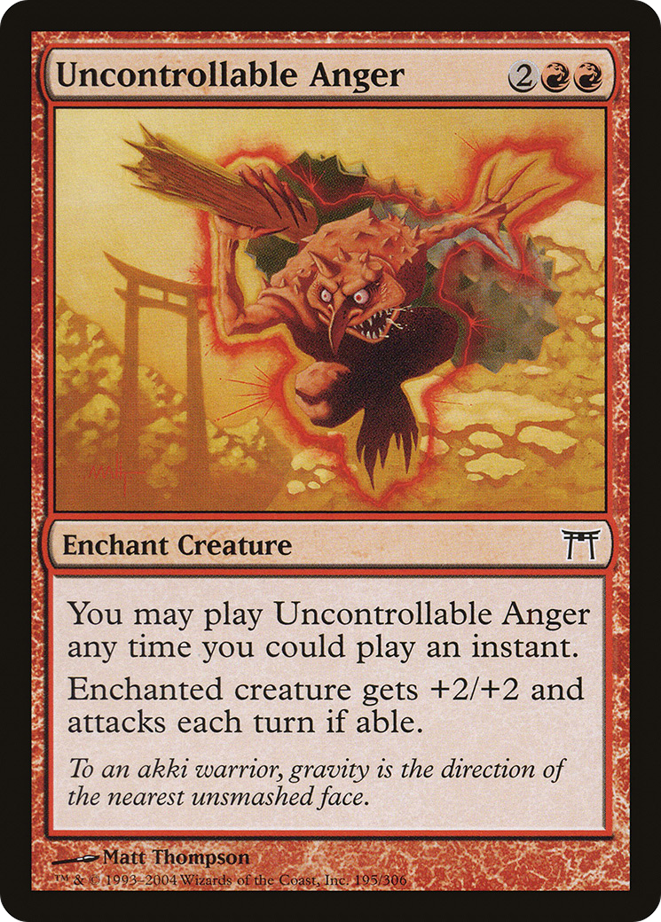 Uncontrollable Anger (195) Foil - Champions of Kamigawa