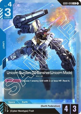 Unicorn Gundam 02 Banshee (Unicorn Mode) (GD01-010) Holofoil - Newtype Rising
