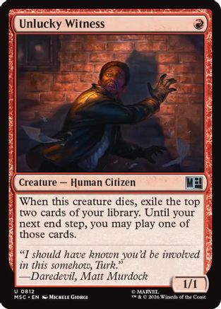 Unlucky Witness (812) - Commander: Marvel Super Heroes