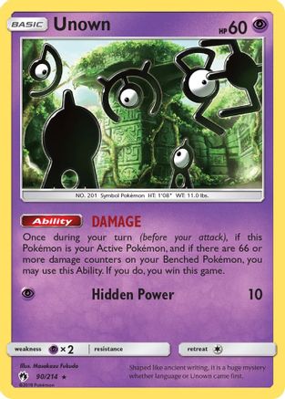 Unown (90) Reverse Holofoil - Lost Thunder