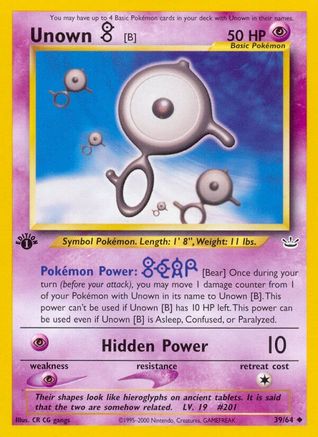 Unown [B] (39) (1st Edition) - Neo Revelation